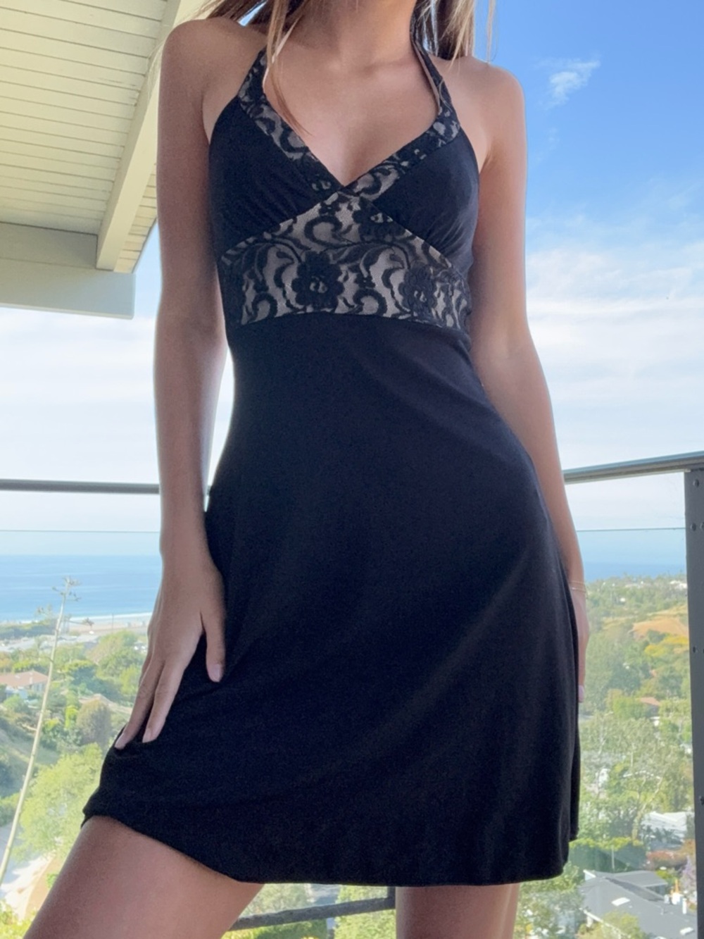 Trixxi Black Halter Mini Dress